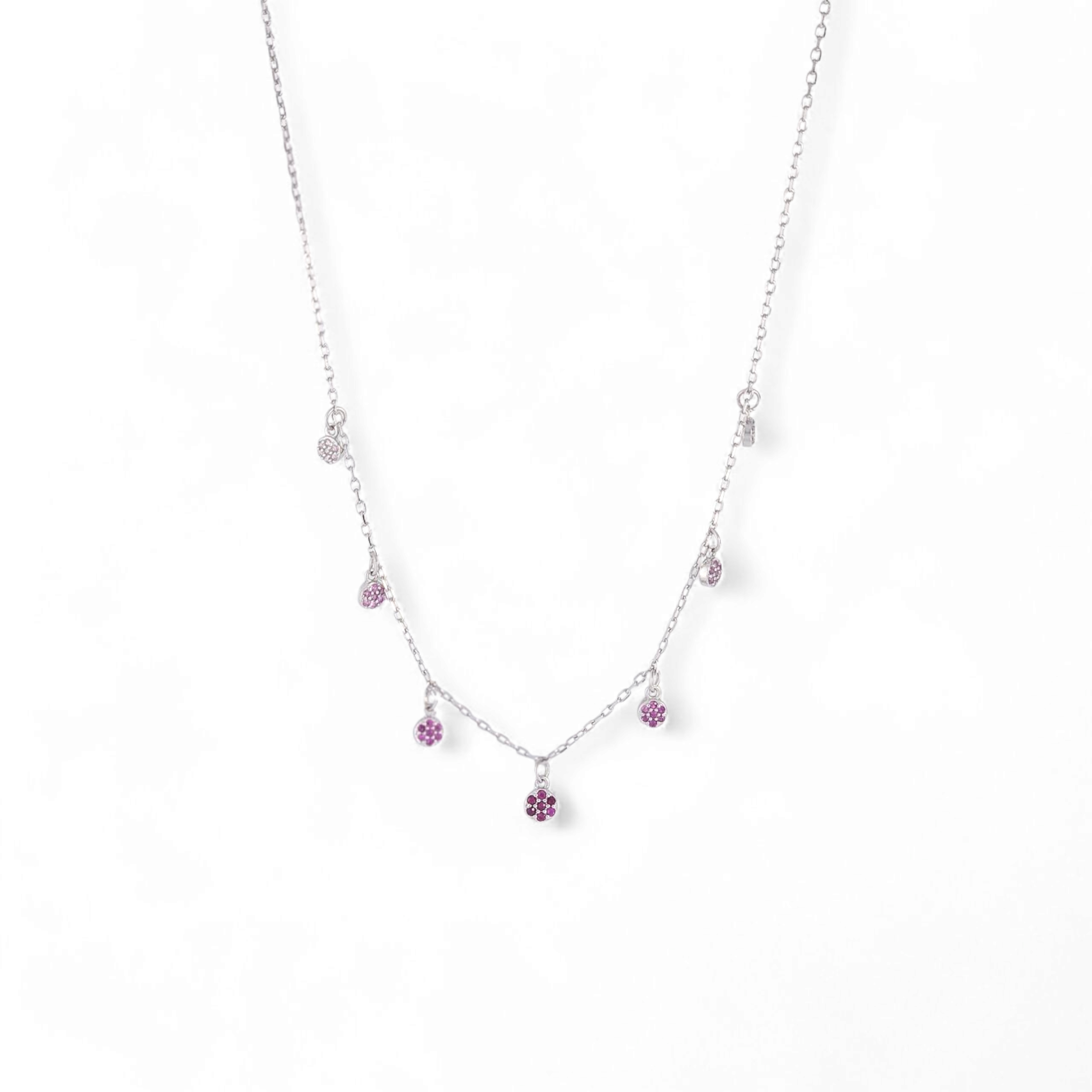 Silver Purple zircons Fantasy Necklace