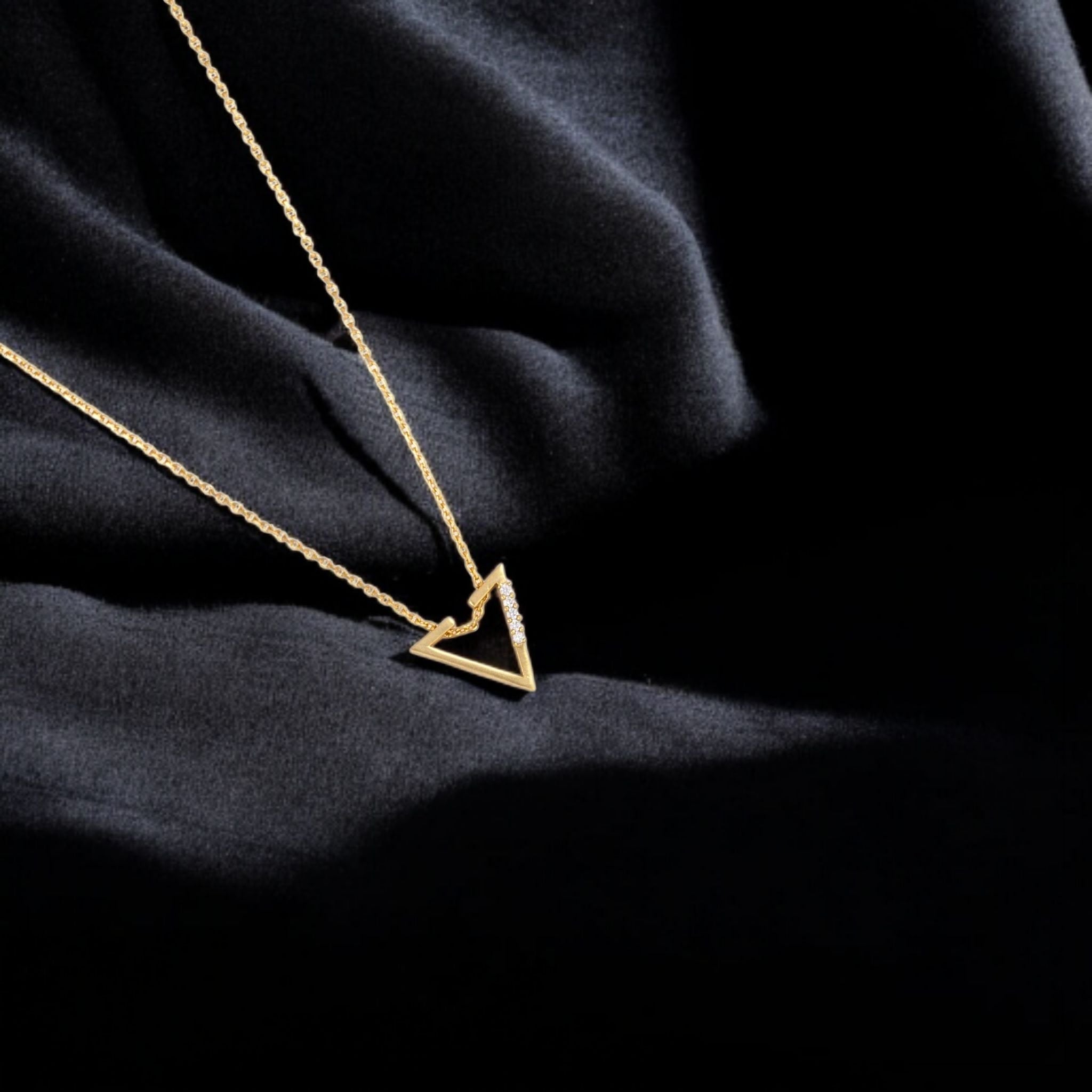 Triangle Chevron Necklace 925 Sterling Silver Yellow gold
