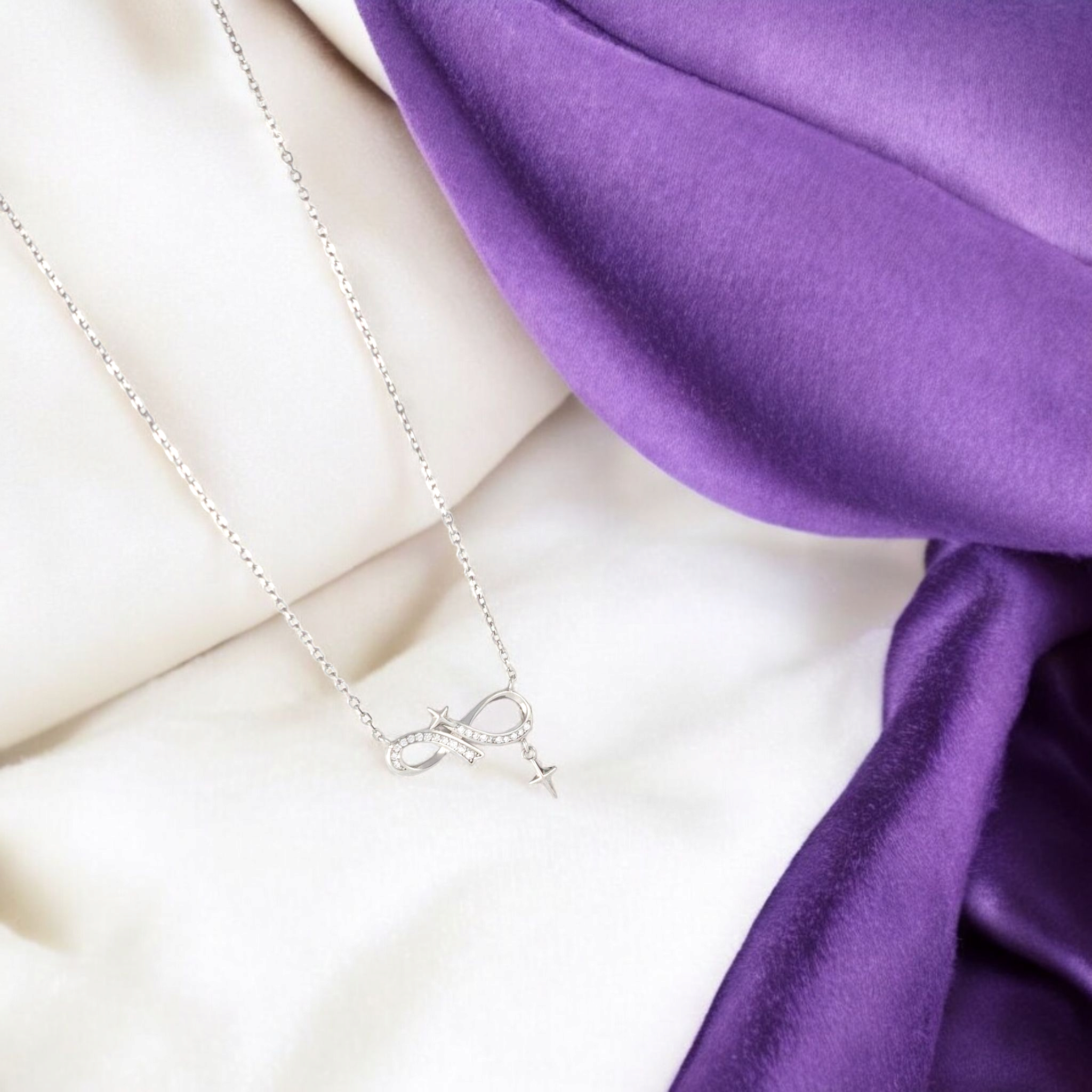 925-Silver Infinity Cross Necklace for Her