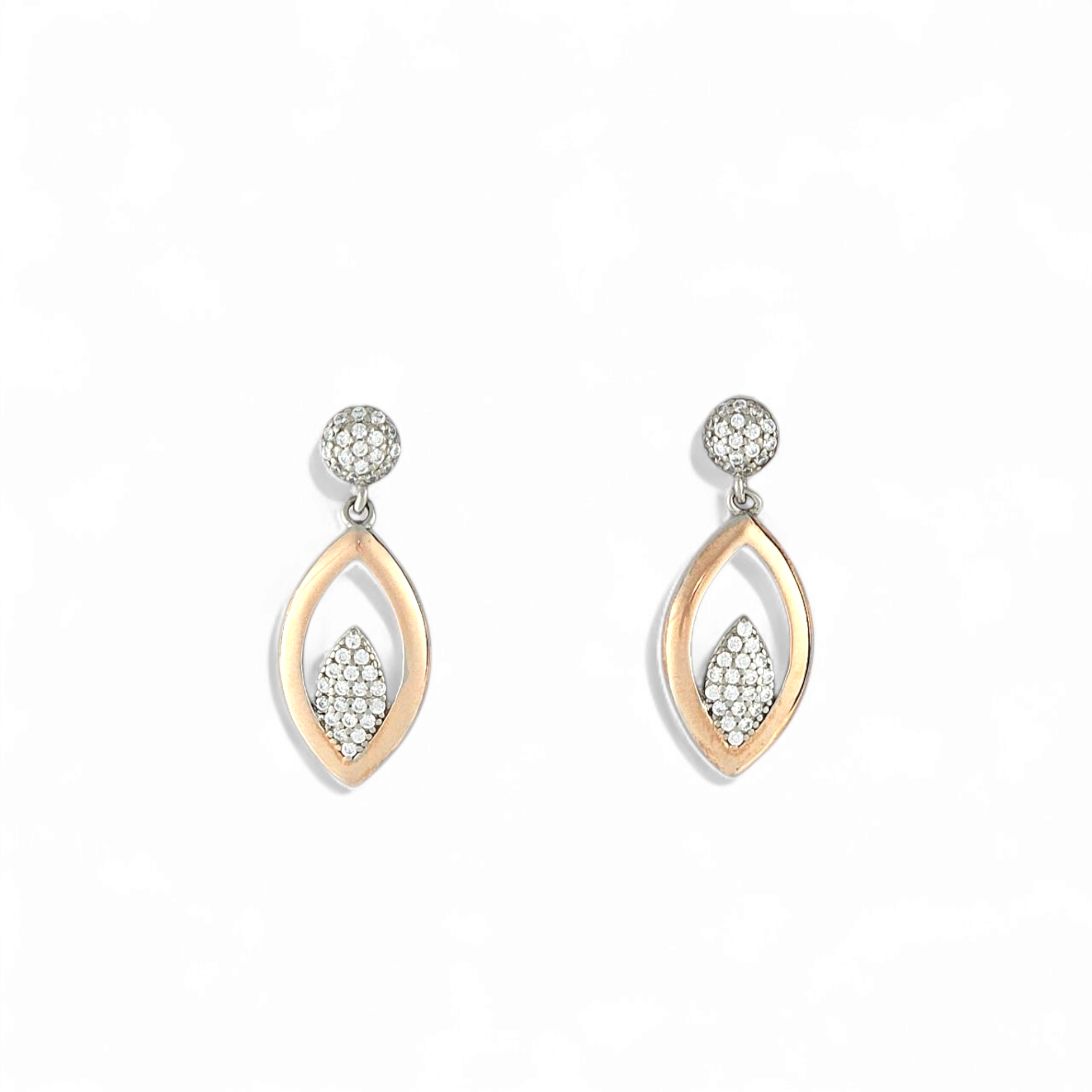 Dual tone dreamy drop earrings