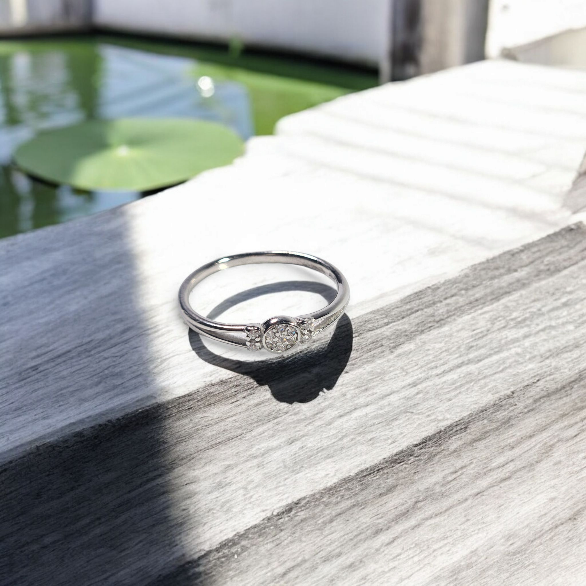 Silver vintage stacking ring